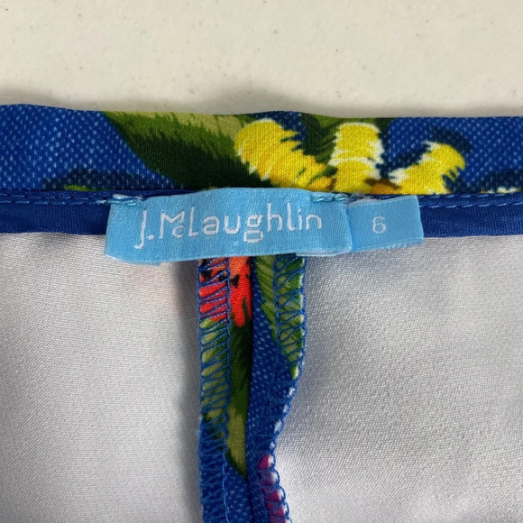 J. McLaughlin Margot Pants Size 6 Blue Floral Butterfly Print Slim - Picture 8 of 13